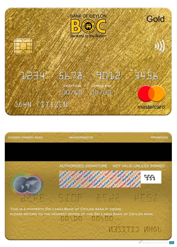 Download Sri Lanka Bank of Ceylon bank mastercard gold Photoshop template